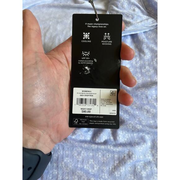 Women's Walter Hagen P 11 1/4 Zip Golf Pullover Top - Geo Crisp Peri - Sz L, NWT - Picture 10 of 13